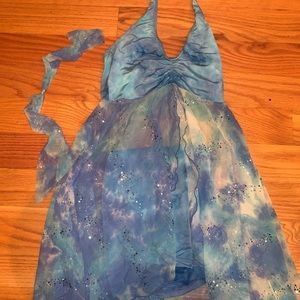 Blue one piece costume